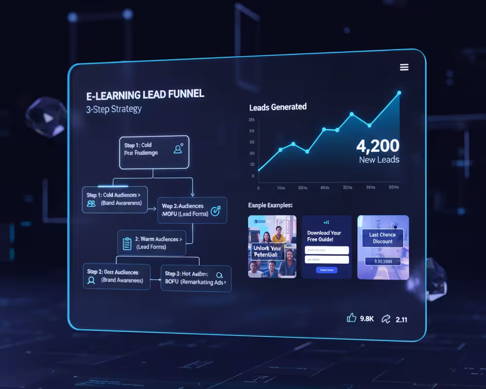 Audience targeting, lookalike ads, lead form optimization, remarketing.